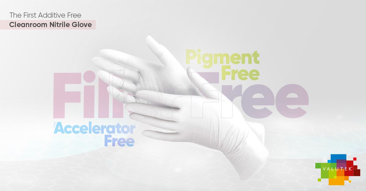 Valutek The First Additive Free Cleanroom Nitrile Glove Banner